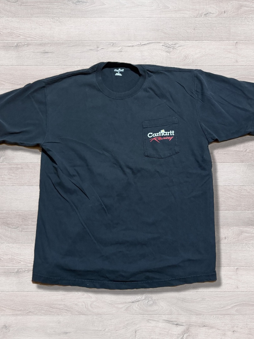 Rare HTF Black Carhartt Racing Pocket T Shirt | Size L Double Sided Outdoor